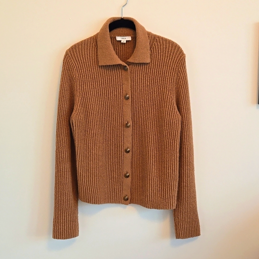 Vince ribbed knit collared cardigan - EUC